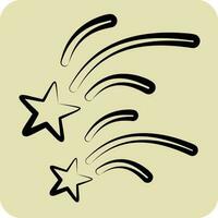 Icon Falling Star. related to Space symbol. hand drawn style. simple design editable. simple illustration vector