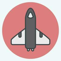 Icon Space Shuttle. related to Space symbol. color mate style. simple design editable. simple illustration vector