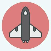 Icon Space Shuttle. related to Space symbol. color mate style. simple design editable. simple illustration vector