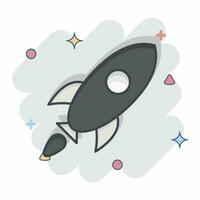 Icon Rocket. related to Space symbol. comic style. simple design editable. simple illustration vector