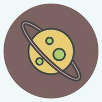 Icon Planet. related to Space symbol. color mate style. simple design editable. simple illustration vector