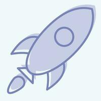 Icon Rocket. related to Space symbol. two tone style. simple design editable. simple illustration vector