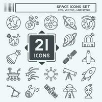 Icon Set Space. related to Education symbol. line style. simple design editable. simple illustration vector