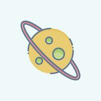 Icon Planet. related to Space symbol. doodle style. simple design editable. simple illustration vector