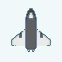 Icon Space Shuttle. related to Space symbol. doodle style. simple design editable. simple illustration vector