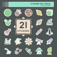 Sticker Set Space. related to Education symbol. simple design editable. simple illustration vector