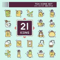 Icon Set Tea. related to Drink symbol. MBE style. simple design editable. simple illustration. green tea vector