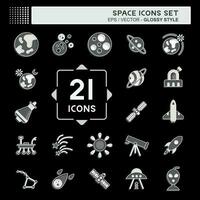 Icon Set Space. related to Education symbol. glossy style. simple design editable. simple illustration vector