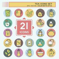 Icon Set Tea. related to Drink symbol. color mate style. simple design editable. simple illustration. green tea vector