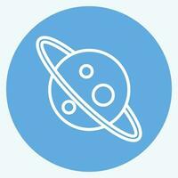 Icon Planet. related to Space symbol. blue eyes style. simple design editable. simple illustration vector