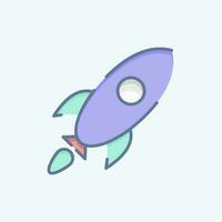 Icon Rocket. related to Space symbol. doodle style. simple design editable. simple illustration vector