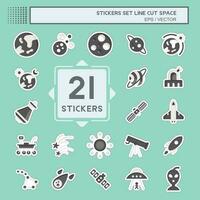 Sticker line cut Set Space. related to Education symbol. simple design editable. simple illustration vector