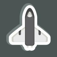 Sticker Space Shuttle. related to Space symbol. simple design editable. simple illustration vector