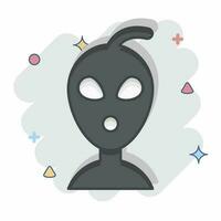 Icon Allien. related to Space symbol. comic style. simple design editable. simple illustration vector