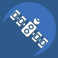 icono satélite. relacionado a espacio símbolo. largo sombra estilo. sencillo diseño editable. sencillo ilustración vector