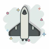 Icon Space Shuttle. related to Space symbol. comic style. simple design editable. simple illustration vector