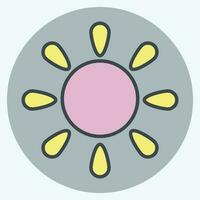 Icon Sun. related to Space symbol. color mate style. simple design editable. simple illustration vector
