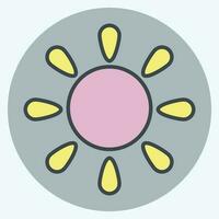 Icon Sun. related to Space symbol. color mate style. simple design editable. simple illustration vector