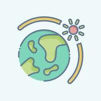 Icon Earth Sun. related to Space symbol. doodle style. simple design editable. simple illustration vector