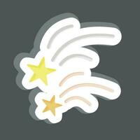 Sticker Falling Star. related to Space symbol. simple design editable. simple illustration vector