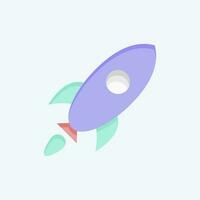 Icon Rocket. related to Space symbol. flat style. simple design editable. simple illustration vector