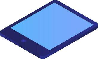 Isometric illustration of Smartphone in blue color on pink background. vector