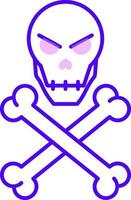 Illustration of Head with Crossbones icon in blue color. vector