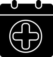 black and white illustration of Medical Calendar icon. vector