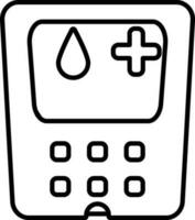 Flat style Glucometer icon in line art. vector