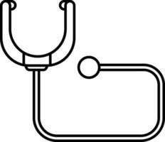 Flat style Stethoscope icon in thin line. vector