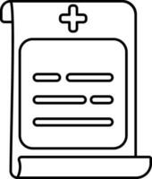 Scroll Medical Document Paper icon in line art. vector