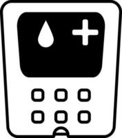 Flat style Glucometer icon in black and white color. vector
