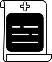 Scroll Medical Document Paper glyph icon in flat style. vector