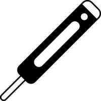 Black and White Thermometer icon in flat style. vector