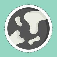 Sticker line cut Earth. related to Space symbol. simple design editable. simple illustration vector