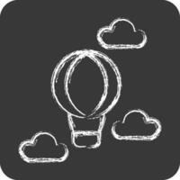 Icon Hot Air Balloon. related to Amusement Park symbol. chalk Style. simple design editable. simple illustration vector