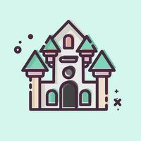 Icon Haunted House. related to Amusement Park symbol. MBE style. simple design editable. simple illustration vector
