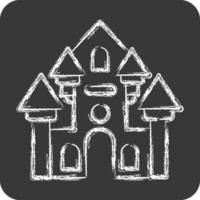 Icon Haunted House. related to Amusement Park symbol. chalk Style. simple design editable. simple illustration vector