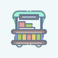 Icon Food Cart. related to Amusement Park symbol. doodle style. simple design editable. simple illustration vector