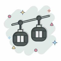 Icon Cable Car. related to Amusement Park symbol. comic style. simple design editable. simple illustration vector