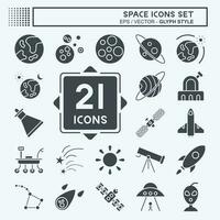 Icon Set Space. related to Education symbol. glyph style. simple design editable. simple illustration vector