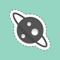 Sticker line cut Planet. related to Space symbol. simple design editable. simple illustration vector