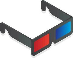 Colorful goggles lens in 3d style on grey background. vector