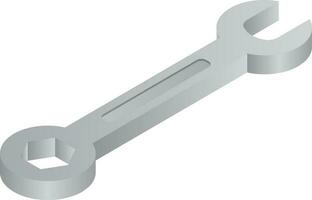 3D illustration of wrench icon in gray color. vector