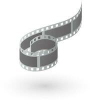 3D illustration of film strip on yellow background. vector
