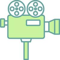 Video Camera Icon In Green And White Color. vector