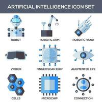 vector ilustración de artificial inteligencia iconos