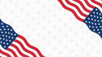 4K USA Flag Background Animation. American Flag transition on star pattern background video