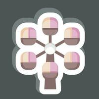 Sticker Pherris Wheel. related to Amusement Park symbol. simple design editable. simple illustration vector