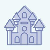 Icon Haunted House. related to Amusement Park symbol. two tone style. simple design editable. simple illustration vector